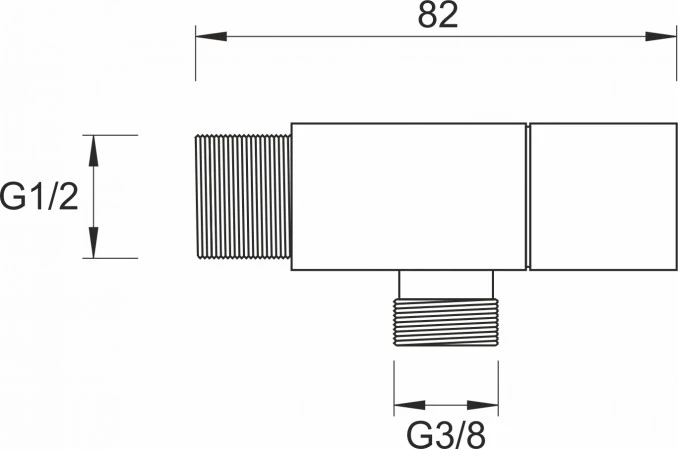 Ventil F05 mini 1/2x3/8 lux-kvadratni