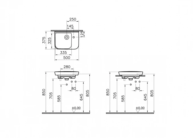 Lavabo SENTO 50x37.5cm 5945B003-0029