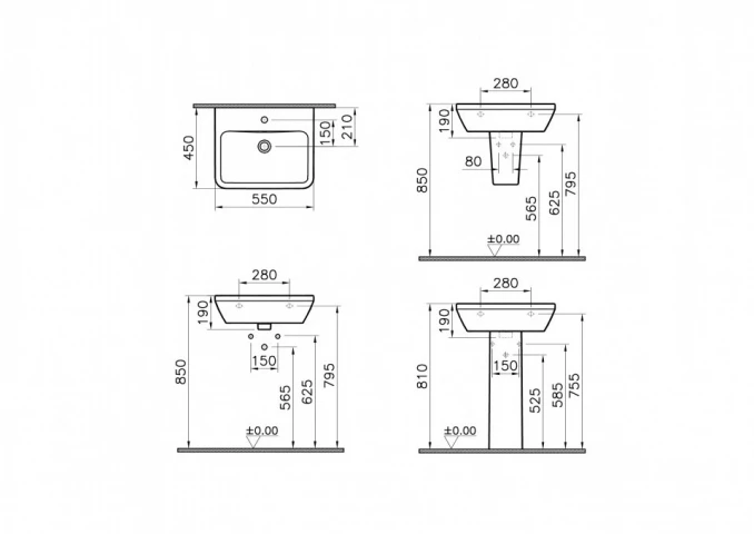 Lavabo 55cm INTEGRA 7049B003-0001