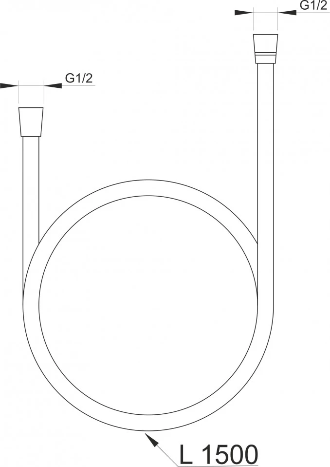 Tus crijevo 1.5m PVC bijelo V1029