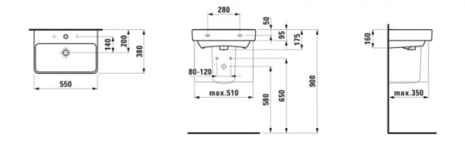 Lavabo LAUFEN PRO S 55x38 H8189580001041