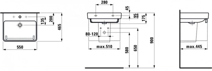 Lavabo LAUFEN PRO S 55x46.5 H8109620001041