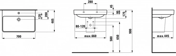 Lavabo LAUFEN PRO S 70x46.5 H8109670001041