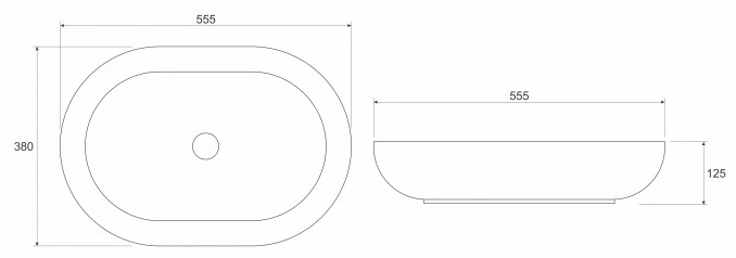 Metalni lavabo COPEN nadgradni 555x360x114mm gan metal C-15-101GM